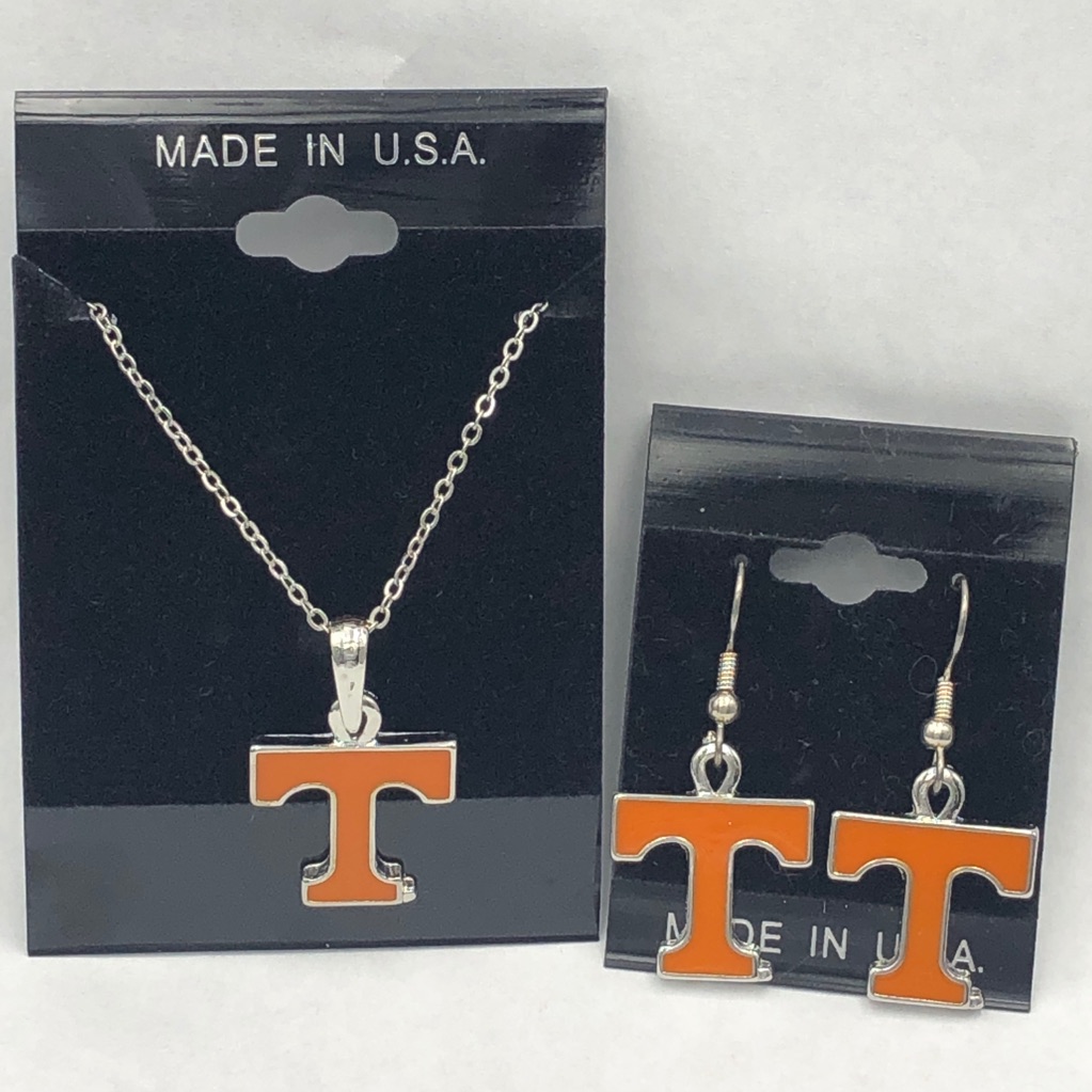 Tennessee Vols Nwt Necklace Earrings Set